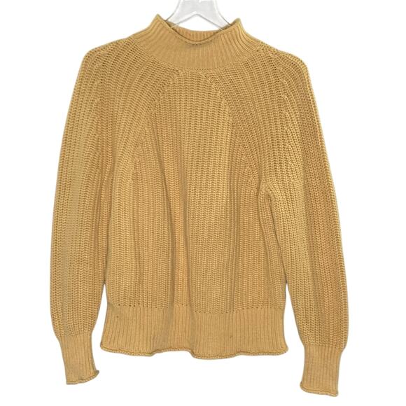 J. Crew S Relaxed Rollneck Sweater Tan Camel Womens BE159 Quiet Luxury - Picture 2 of 10